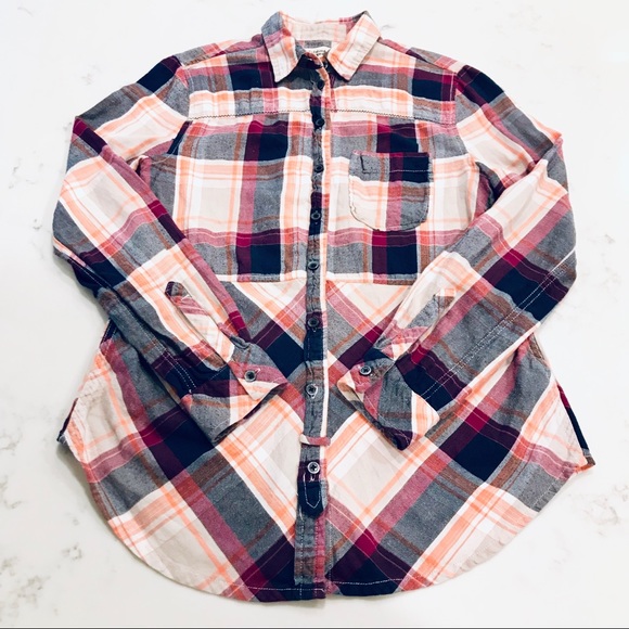 Anthropologie Tops - 🌸3/$20 HOLDING HORSES PURPLE PINK PLAID FLANNEL